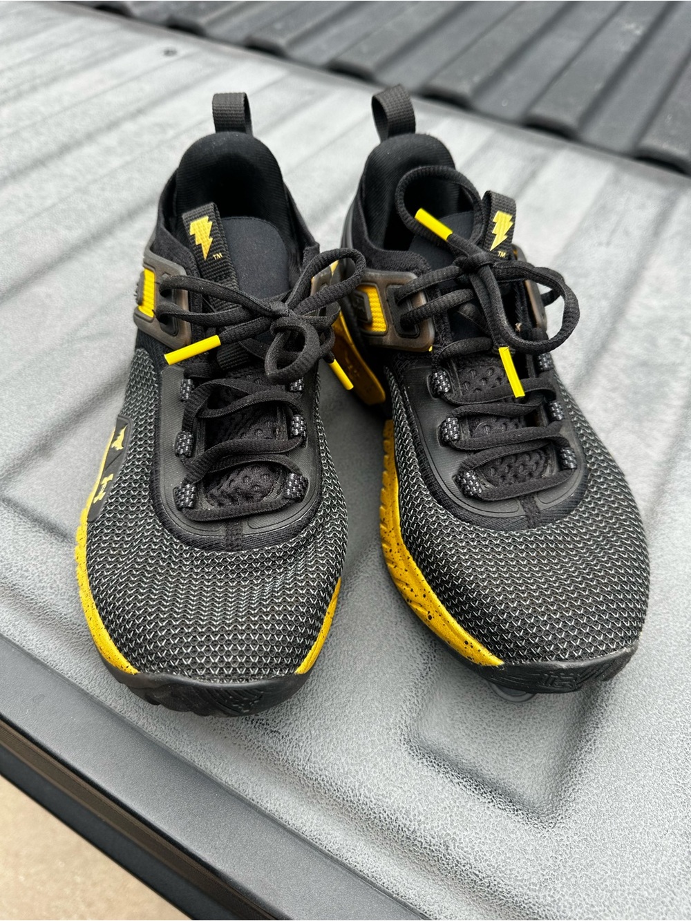 Under Armour Black and Yellow Athletic Running Shoes